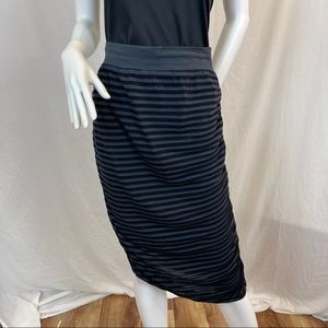 Hard Tail Boho shirred poet skirt black gray